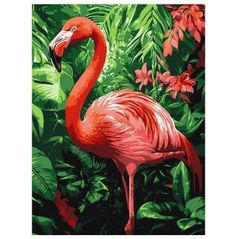 Картина по номерам Ideyka (KHO6779) Flamingos in the tropics, 30х40
