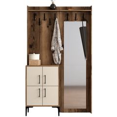 Mobilă pentru antreu Trendy Berlin BC, Nuc, Crem 120x200x35cm (GTR001352)