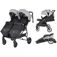 Сărucior pentru copii Moni 2Gether Ultimate Gray, pentru gemeni