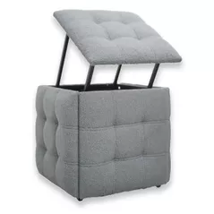 Пуф Nex Home Cub Transformer 5 scaune in 1 N53, Gri Teddy