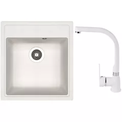 Мойка кухонная со смесителем Dr.Gans Nika 470 + SanDonna F 7103 alb