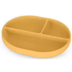 Seturi pentru hrănire bebelușilor Petite&Mars 717819 Farfurie compartimentata ovala din silicon Petite&Mars Take&Match Intense Ochre