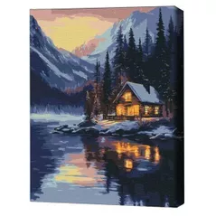 Tablou pe numere BrushMe RBS1023FC 30x40cm (fără cutie) Apus de soare de iarnă