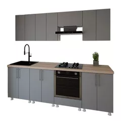 Mobilă pentru bucatarie Smartex (30107) K3 240сm Grafit