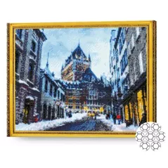 Картина по номерам Art Gallery GA82240 Mozaic cu diamante 40x50cm Stradela orasului de iarna