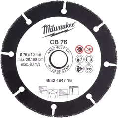 Диск отрезной Milwaukee 4932464716 Disc din carbura 76mm, pentru lemn, plastic, gips-carton