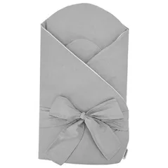 Lenjerie de pat pentru copii Feedo 207214 Plic pentru infasat cu fundita Light Grey, 75x75 cm