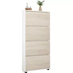 Полка для обуви Mobildor-Lux Leo Slim 100x16x164H cm White/Sonoma