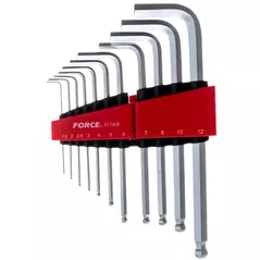 Set de unelte de mână Force 5116L Набор ключей 6-гранных HEX Г-обр. длинных 11предметов (1.5-12 мм)