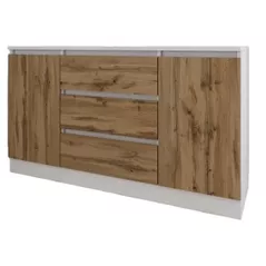 Comodă Smartex (16199) Т4 120cm Alb+Stejar inchis
