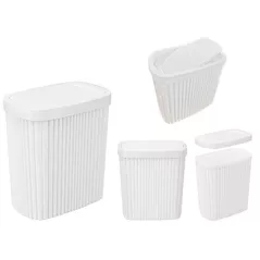 Урна для мусора Бытпласт 55671 Econova Velvet 1.9l, 16x10x17.2cm, alb