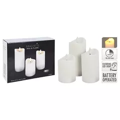 Lumânare Promstore 52539 Set 3 lumanari LED cu efect de ceara 7x10/12/15cm