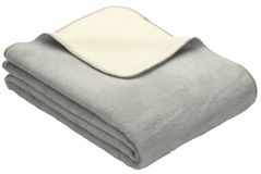 Textile de casă Ibena 2340/805 Uni Decke Double Face Dublin Grey/white