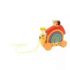 Игрушка каталка Promstore 51785 Каталка-пирамидка деревянная Улитка