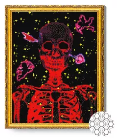 Картина по номерам Art Gallery GA81999 Mozaic cu diamante 40x50cm Schelet neon