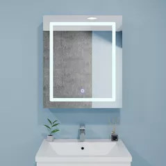 Oglindă baie Bayro Optima LED touch 600x700 правый белый
