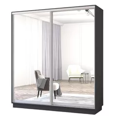 Dulap Mobildor-Lux Fox uși glisante din oglinzi (200x60x220H cm) Anthracite