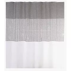 Perdea de duș Bisk 06849 PEVA MALTA alb/negru 180x200