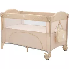 Манеж Kikka Boo 31003010111 Patut pliabil cu 2 niveluri Milky Way Beige 2023