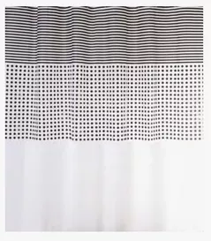 Занавеска для ванной Bisk 06849 PEVA MALTA alb/negru 180x200