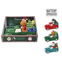 Decor de Crăciun și Anul Nou Promstore 54314 Suvenir LED Figurina în mașină, 27x13x19cm