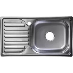 Chiuvetă bucătărie Rubano HD7642A-E incastrabila 760x420x180mm. (dreapta),inox, mat-0,8mm