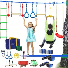 Teren de joacă Jumi OM-911956 Cursa portabil cu obstacole pentru copii - (cu balansoar)