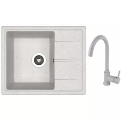 Мойка кухонная со смесителем Dr.Gans Nika 580 + SanDonna F 7073 gri