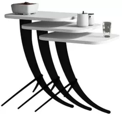 Журнальный столик Trendy Pion, Белый, вложенный столик (3 шт.)