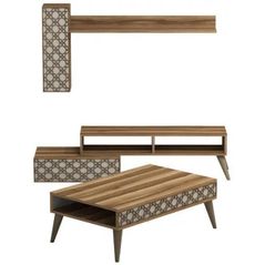 Стенка Trendy Planeta Орех, Крем (комплект мебели для гостиной) (GTR001256)