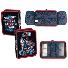 Школьный пенал Promstore 53177 Penar 21x13.5x3.5cm Star Wars textil cu 2 buzunare