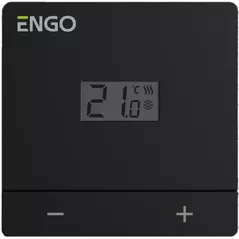 Termostat de cameră ENGO Controls EASY-230B, montaj pe perete, prin fir, ecran LCD, black