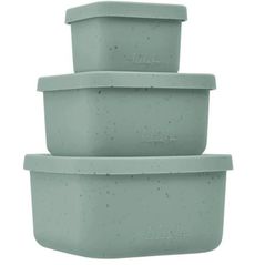 Seturi pentru hrănire bebelușilor Kikka Boo 31302050009 Set 3 piese din silicon Platinum Snack Box Sage