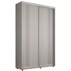 Шкаф Mobildor-Lux Compact uși glisante PAL cu ornament linii (150x45x240H cm) Grey