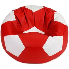Кресло-мешок BeanBag BM6035, Mяч из экокожи Ares, L, красный с белым