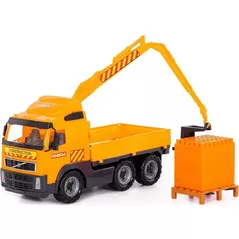 Set de construcție Полесье 8800 masina cu macara+constructor 30 elem