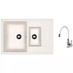 Chiuvetă bucătărie cu bateria Dr.Gans Astra 760K + SanDonna F 9995 alb