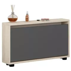 Raft pentru încălțăminte Mobildor-Lux Leo Slim 100x16x47H cm Sonoma/Anthracite