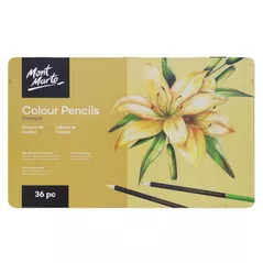 Set de creație Mont Marte MPN0112 Creioane colorate Premium, 36buc, cutie metal