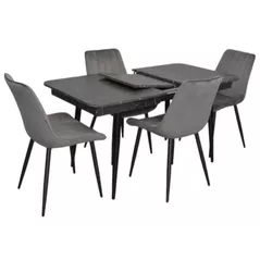 Set masă și scaune Evelin di Costacurta стол DT-431-3R B + 4 стула YTC-064B Dark grey