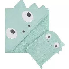 Accesoriu pentru baie Premaman PBRE43-VEM-UNQ Prosop de baie cu gluga si manusa Dino