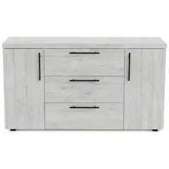 Комод Mashtab S12538 Madrid 3 sertare (1200x430x800) Stejar Alb