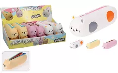 Школьный пенал Promstore 56354 Penar silicon 18x5x5cm Pisica, Câine, Porc (în sort.)
