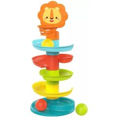 Игрушка развивающая Huanger (18295) Piramida leu cu bile rulante, 42cm, HE8067