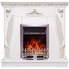 Камин электрический ArtFlame Napoli & Galileo Silver, 1035x1100x300 mm, Alb
