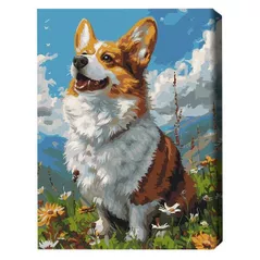 Tablou pe numere BrushMe BS53943FC 40x50cm (fără cutie) Corgi colorat