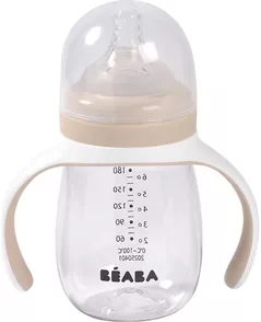 Поильник Beaba B913631 Biberon de invatare 2in1 din Tritan 210ml Clay