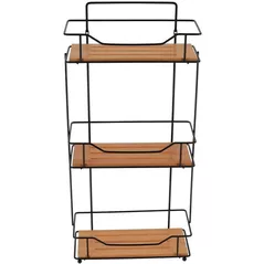 Полка для ванной Tendance 52143 Raft 3 nivele Bamboo 11.5x26.5x57cm, metal, bambus, negru