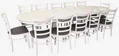 Комплект стол и стулья Evelin di Costacurta стол HV-33V White + 12 стульев Coco White/NV-10WP Grey