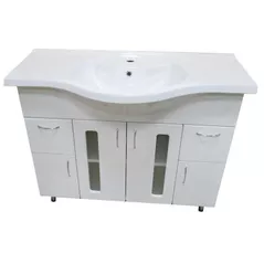 Dulap pentru lavoar Aquaplus Clasic 100 cu usi de sticla cu lavoar 7100